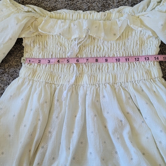 STUNNING LEMON LADY DAISY PUFF SLEEVE RUFFLE RUCHED mini dress - Picture 8 of 10
